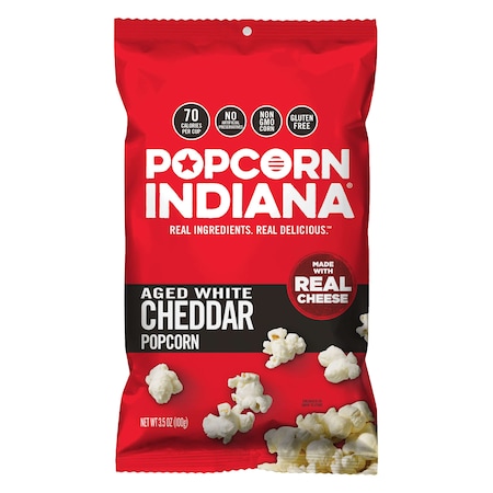 Popcorn Indiana Snack Popcorn Aged White Cheddar 3.5 oz., PK6 8435710058